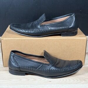 Mezlan Loafers Shoes Mens Size 10M Black Leather Dress Slip On Moc Toe Spain